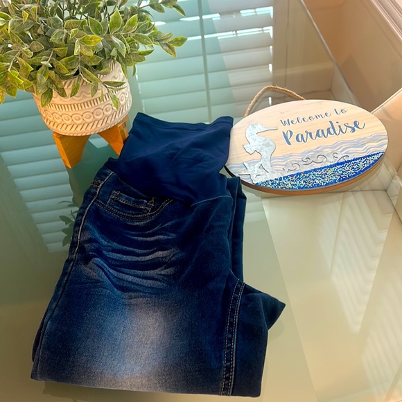 Angel Kiss Maternity Jeans M High Rise Skinny-Stretchy Comfort Panel Belly Band - Picture 17 of 17